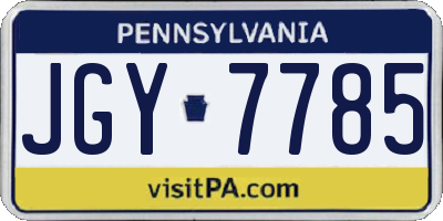 PA license plate JGY7785
