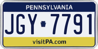 PA license plate JGY7791