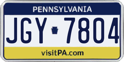 PA license plate JGY7804