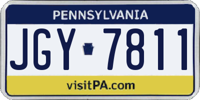PA license plate JGY7811
