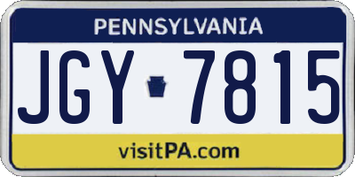 PA license plate JGY7815