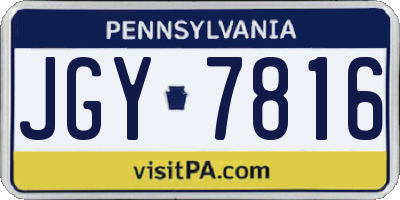 PA license plate JGY7816
