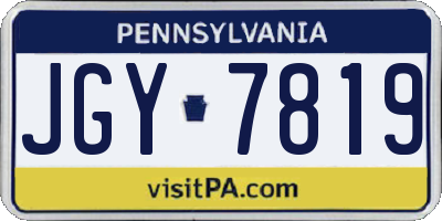 PA license plate JGY7819