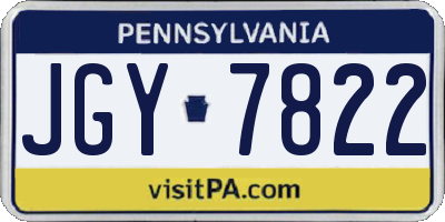 PA license plate JGY7822