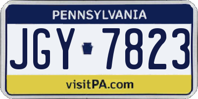 PA license plate JGY7823