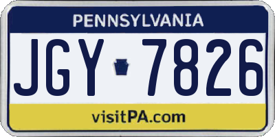 PA license plate JGY7826