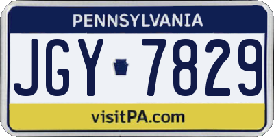 PA license plate JGY7829