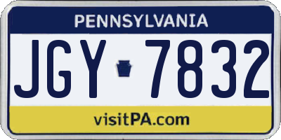 PA license plate JGY7832