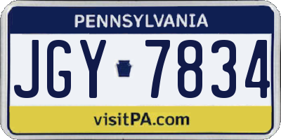 PA license plate JGY7834