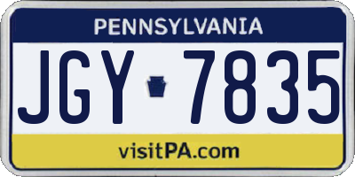PA license plate JGY7835