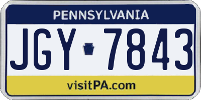 PA license plate JGY7843