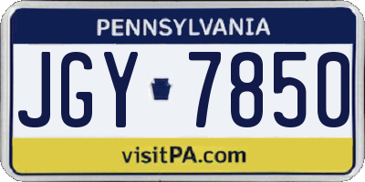 PA license plate JGY7850