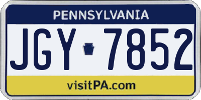 PA license plate JGY7852
