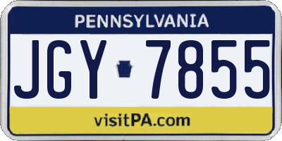 PA license plate JGY7855