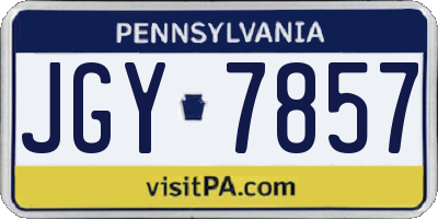 PA license plate JGY7857