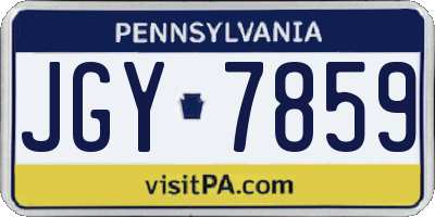 PA license plate JGY7859