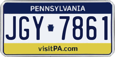 PA license plate JGY7861