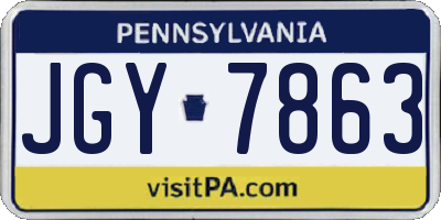 PA license plate JGY7863