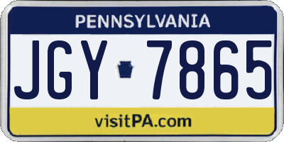 PA license plate JGY7865
