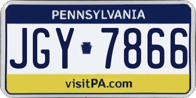 PA license plate JGY7866