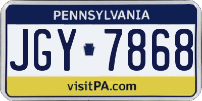 PA license plate JGY7868