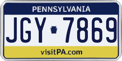 PA license plate JGY7869