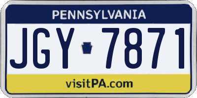 PA license plate JGY7871