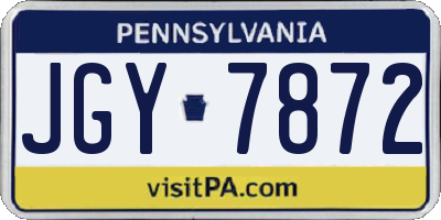 PA license plate JGY7872