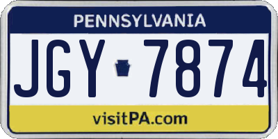 PA license plate JGY7874