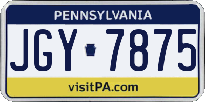 PA license plate JGY7875