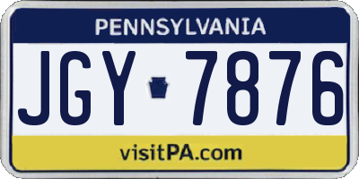 PA license plate JGY7876