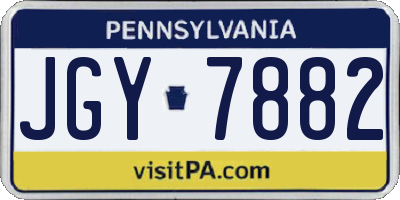 PA license plate JGY7882