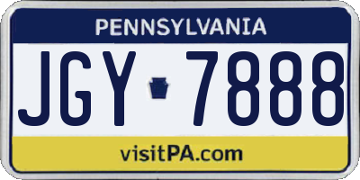 PA license plate JGY7888