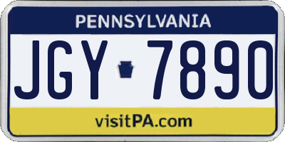 PA license plate JGY7890