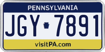 PA license plate JGY7891