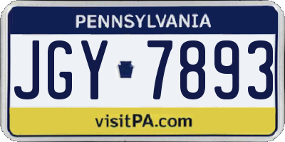PA license plate JGY7893