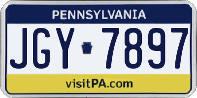 PA license plate JGY7897