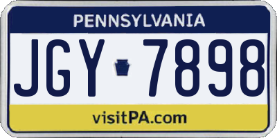 PA license plate JGY7898
