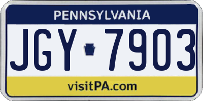 PA license plate JGY7903