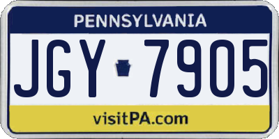 PA license plate JGY7905