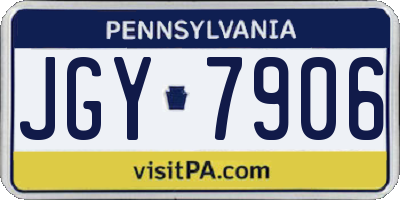 PA license plate JGY7906