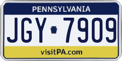 PA license plate JGY7909