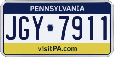 PA license plate JGY7911