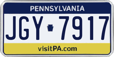 PA license plate JGY7917