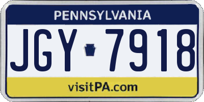 PA license plate JGY7918