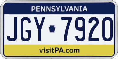 PA license plate JGY7920