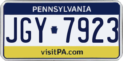 PA license plate JGY7923
