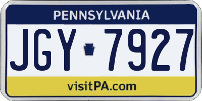 PA license plate JGY7927