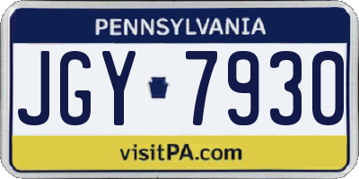 PA license plate JGY7930