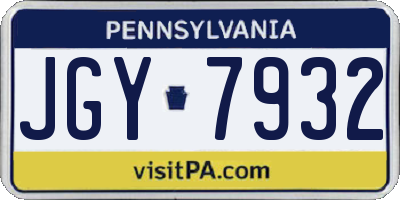 PA license plate JGY7932